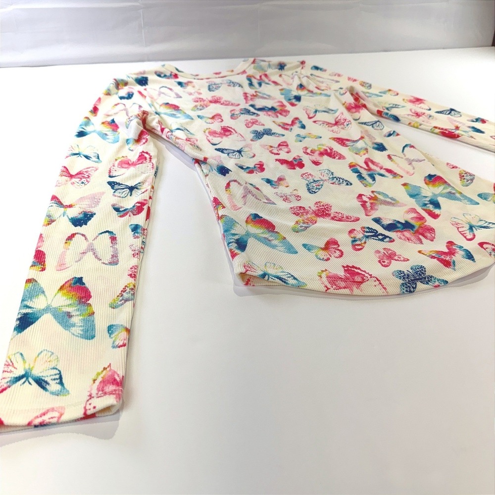 No Boundaries Butterfly Print Rib Knit Long Sleeve Top Juniors Size Med 349A2 - Picture 2 of 5